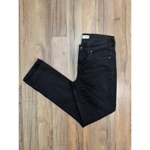 Madewell Slim Boyjean Black Jeans Size 27 Mid Rise Straight Leg Denim